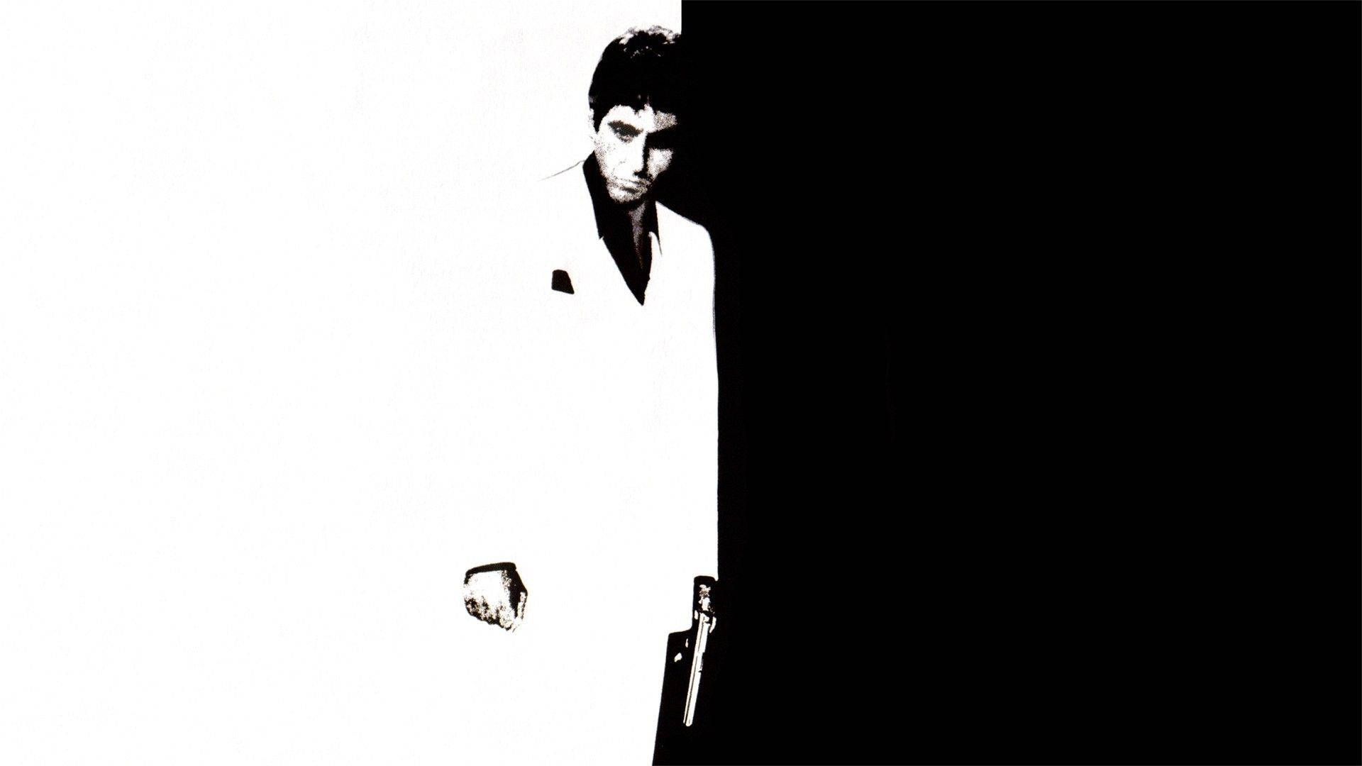 Scarface Black And White Portrait Background