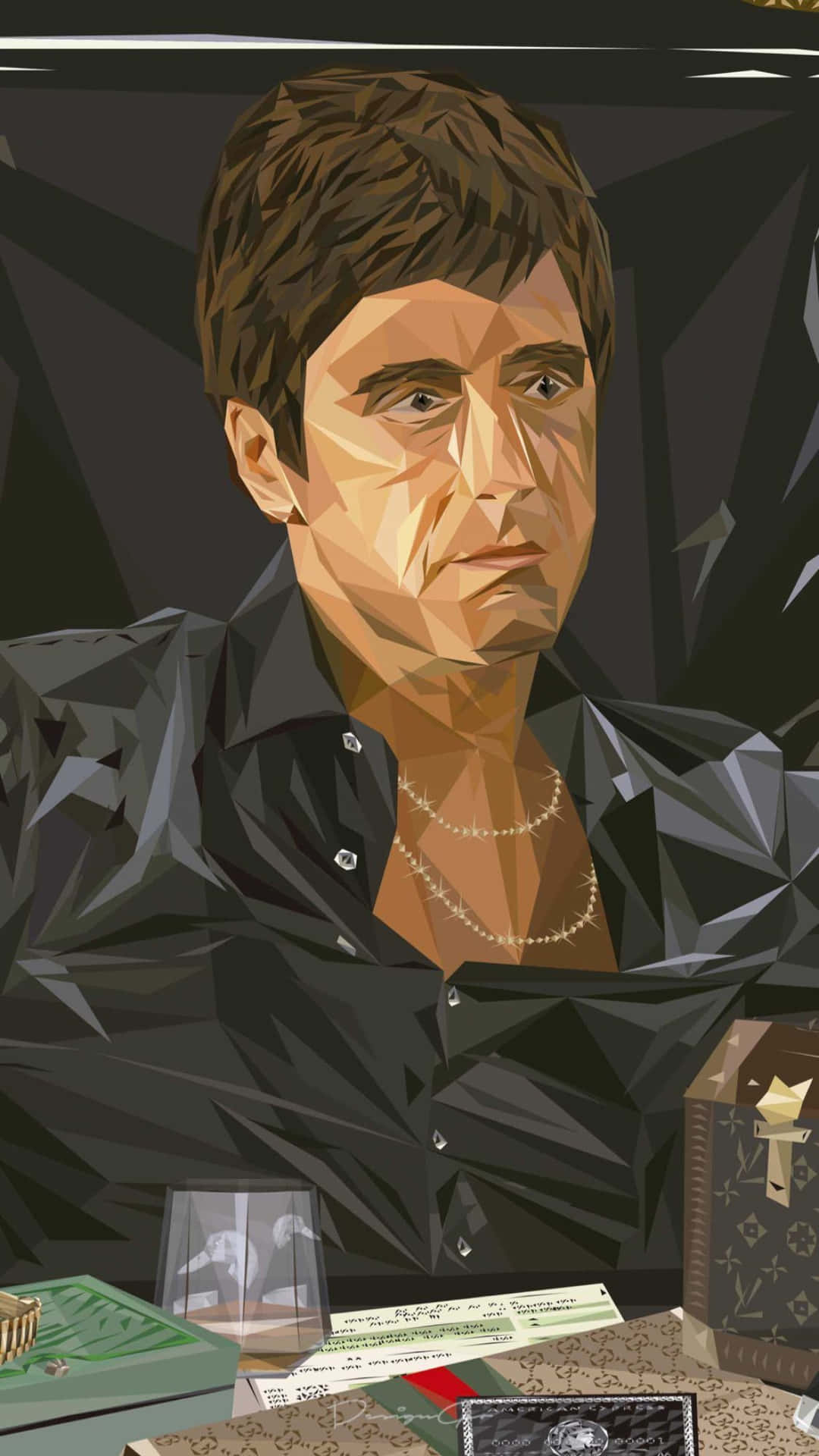 Scarface Geometric Iphone Art Background