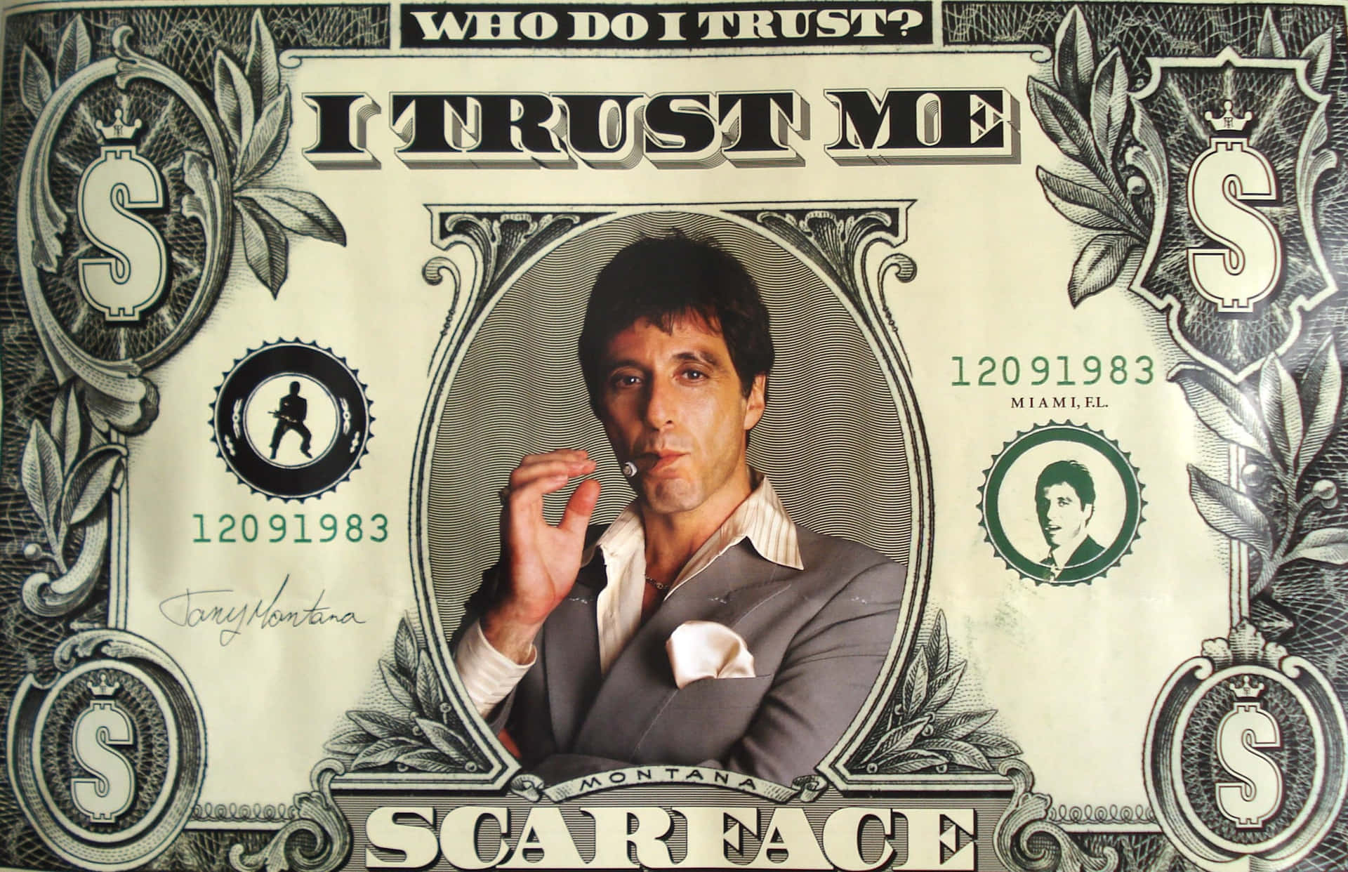 Scarface Tony Montana Dollar Background