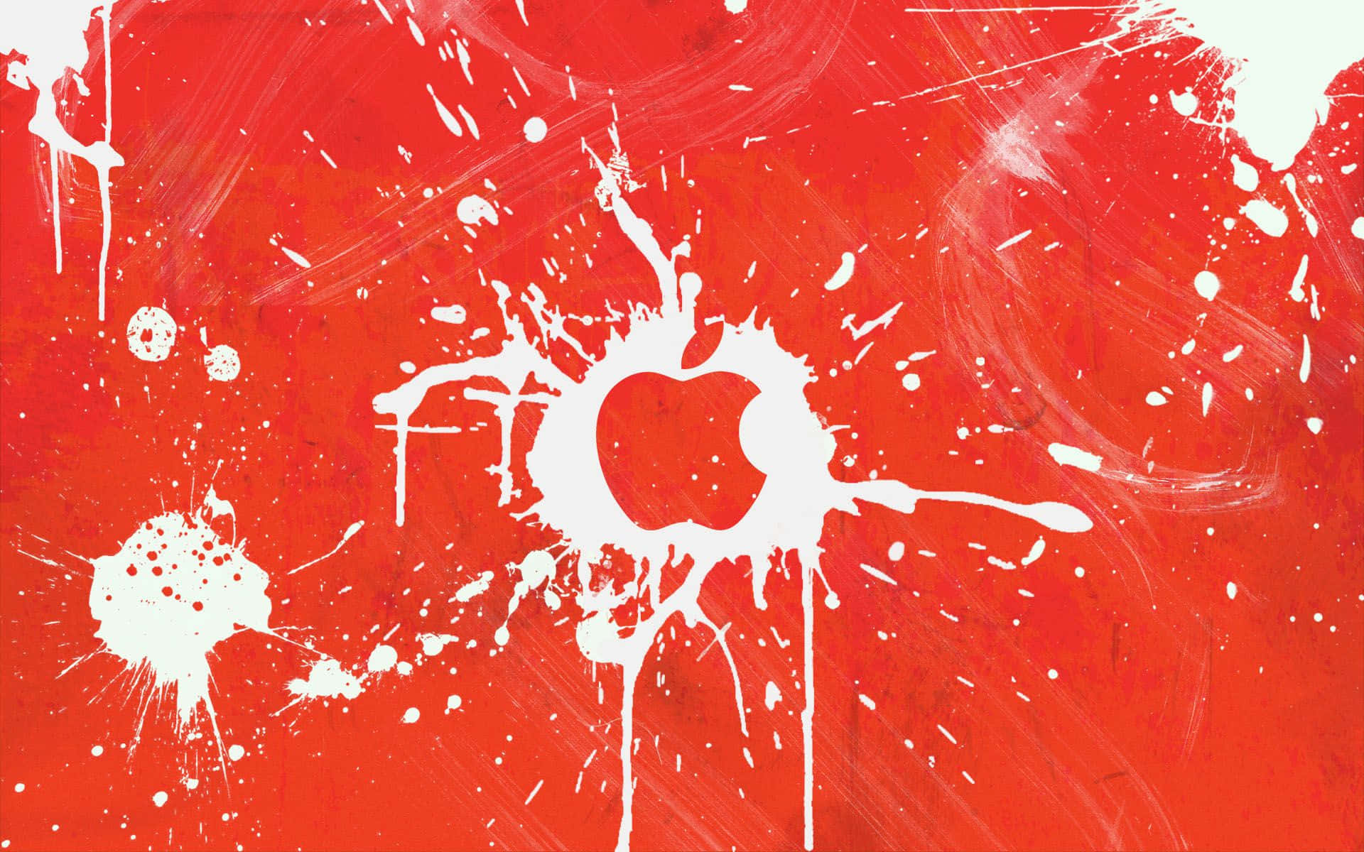 Scarlet Background Cool Mac Logo White Paint Stencil Background