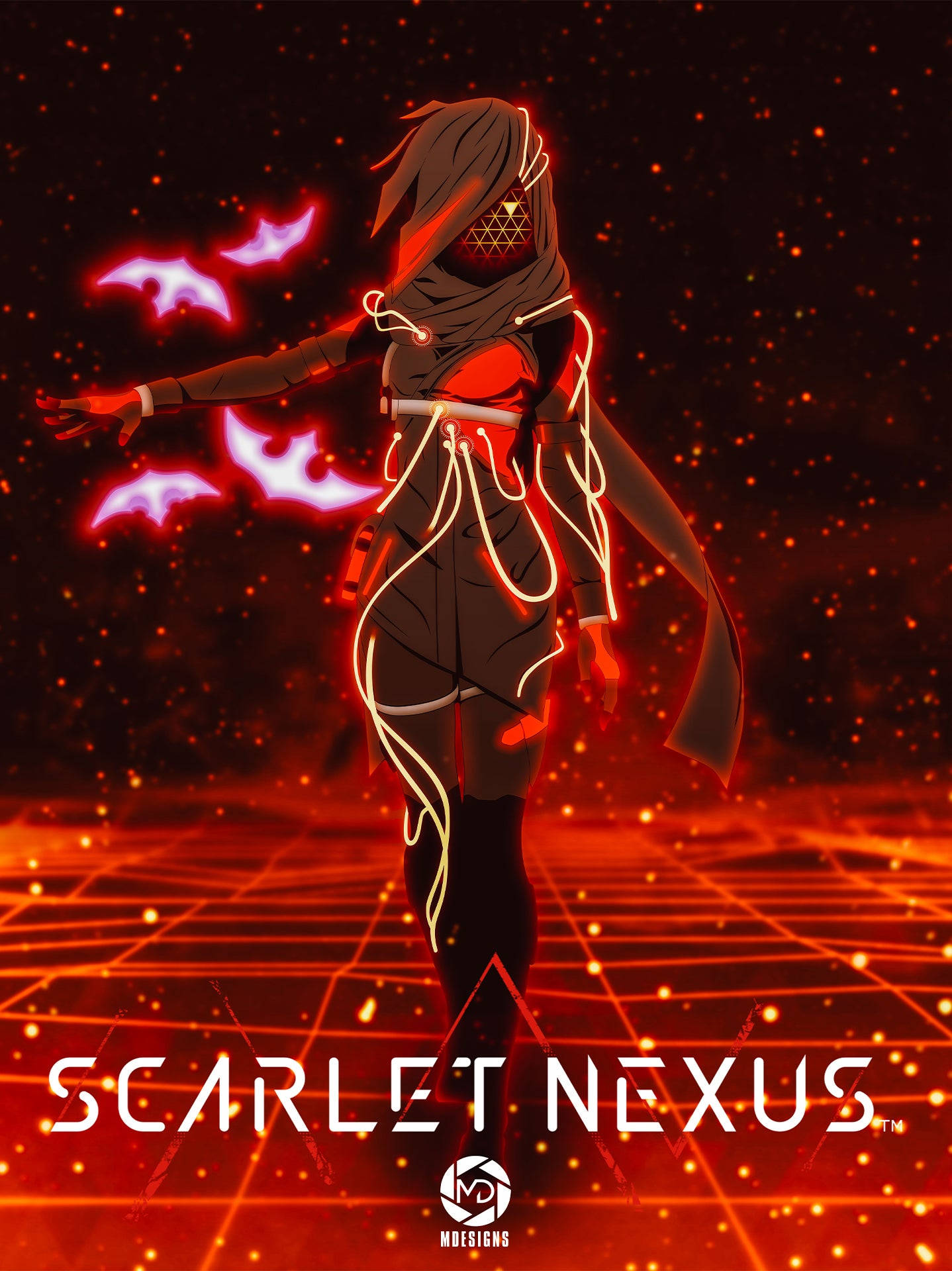 Scarlet Nexus Red Poster Background