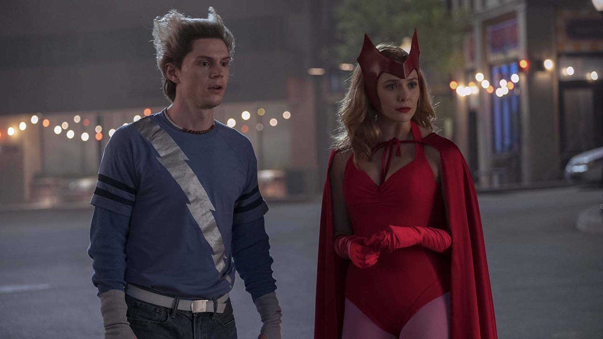 Scarlet Witch And Quicksilver In Wandavision Background