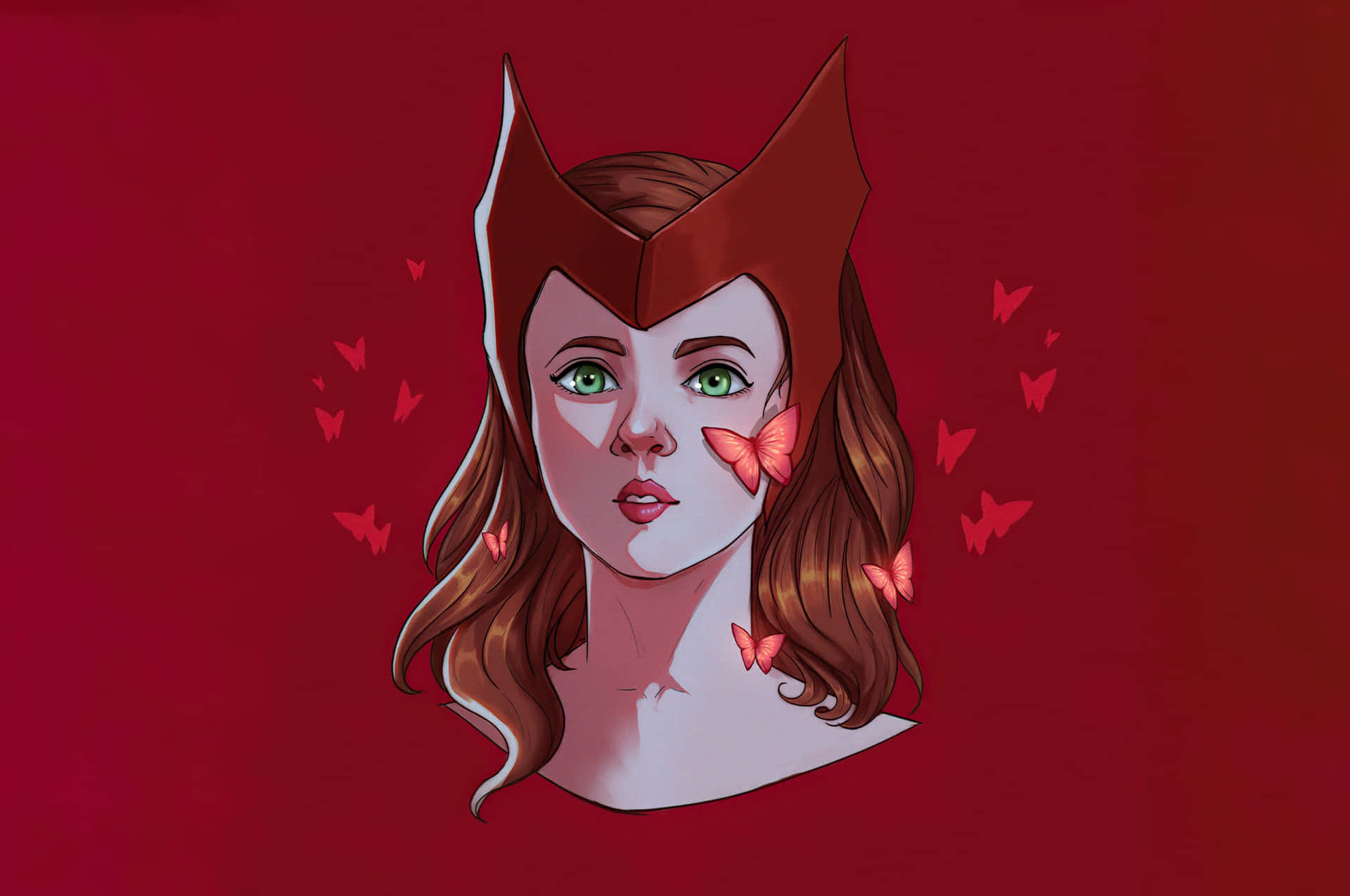 Scarlet Witch Butterfly Portrait Background