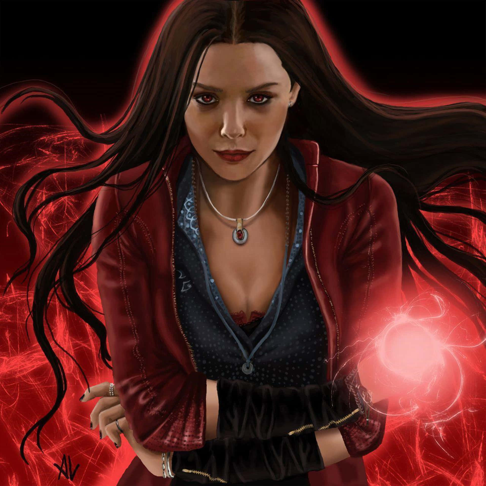 Scarlet Witch Fan Art 8k Background