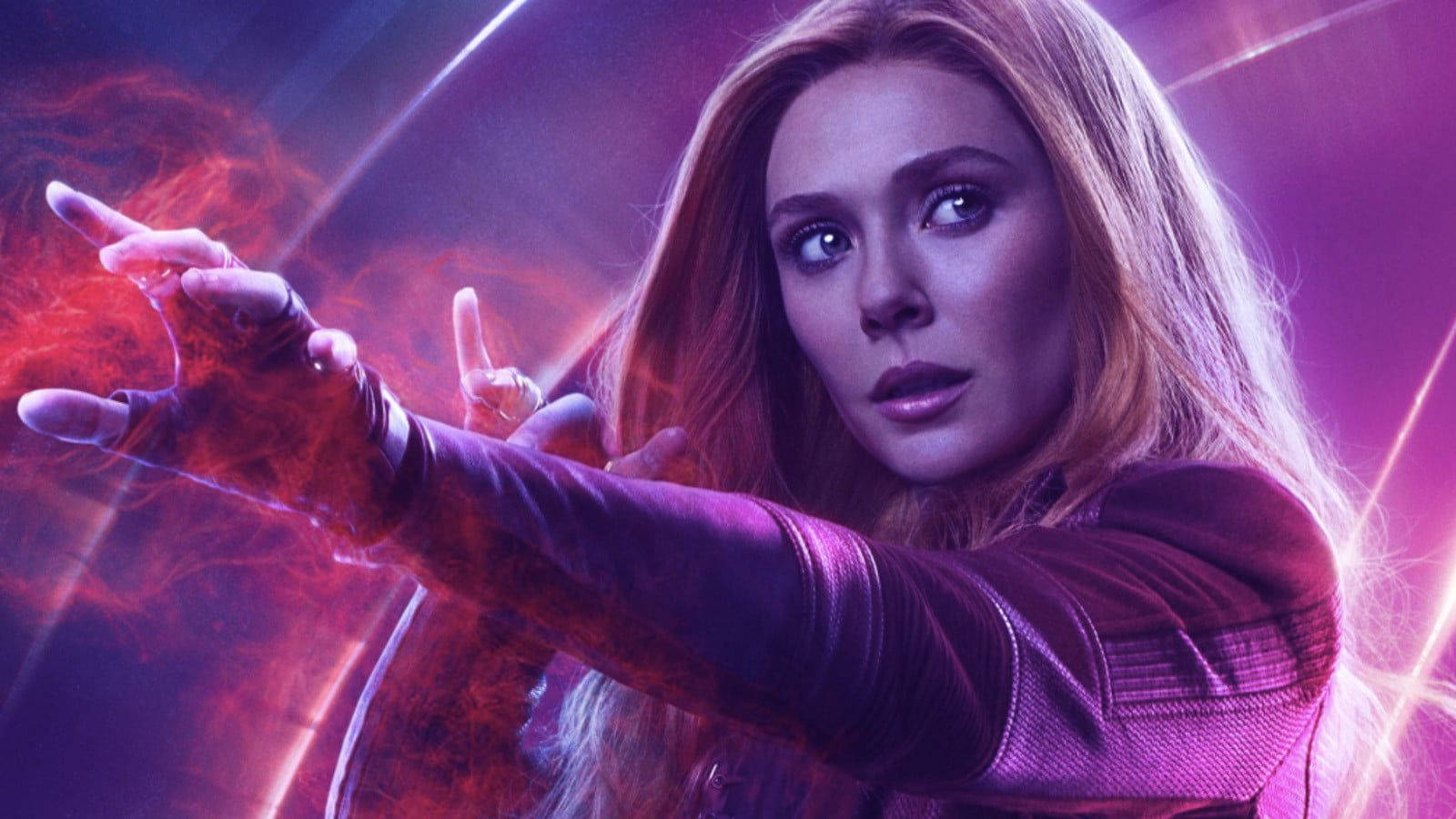 Scarlet Witch In Her Mesmerizing Channelling Powers From Wandavision Background