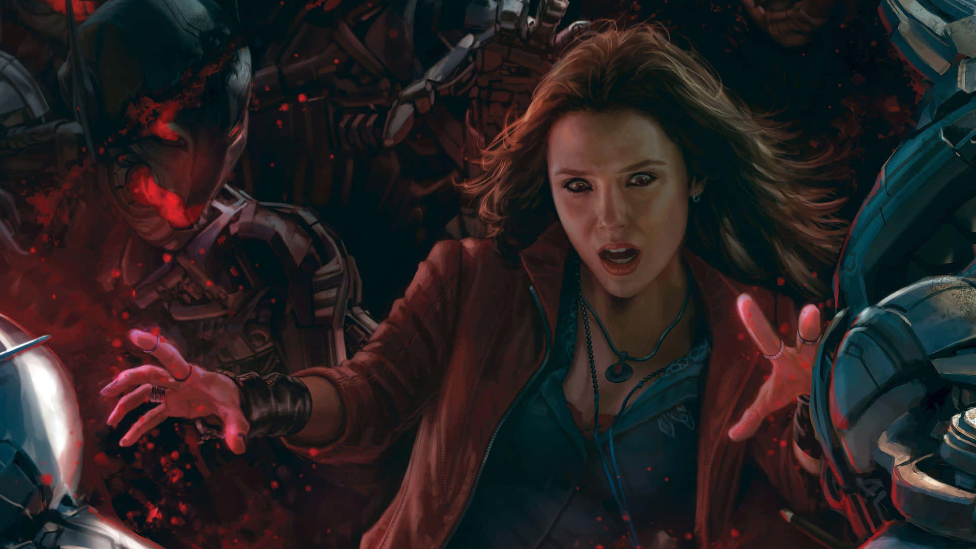 Scarlet Witch In Her Superhero Garb Background