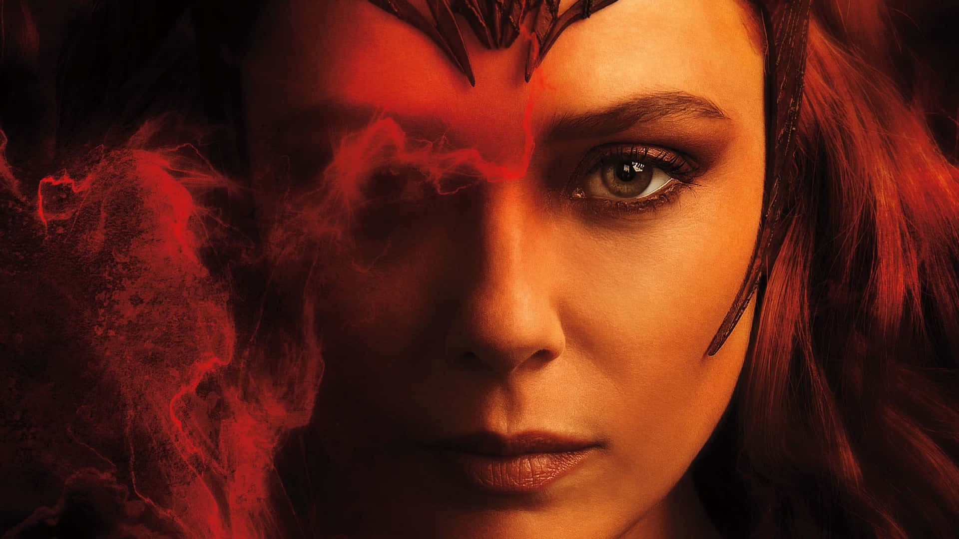 Scarlet Witch Intense Gaze Background