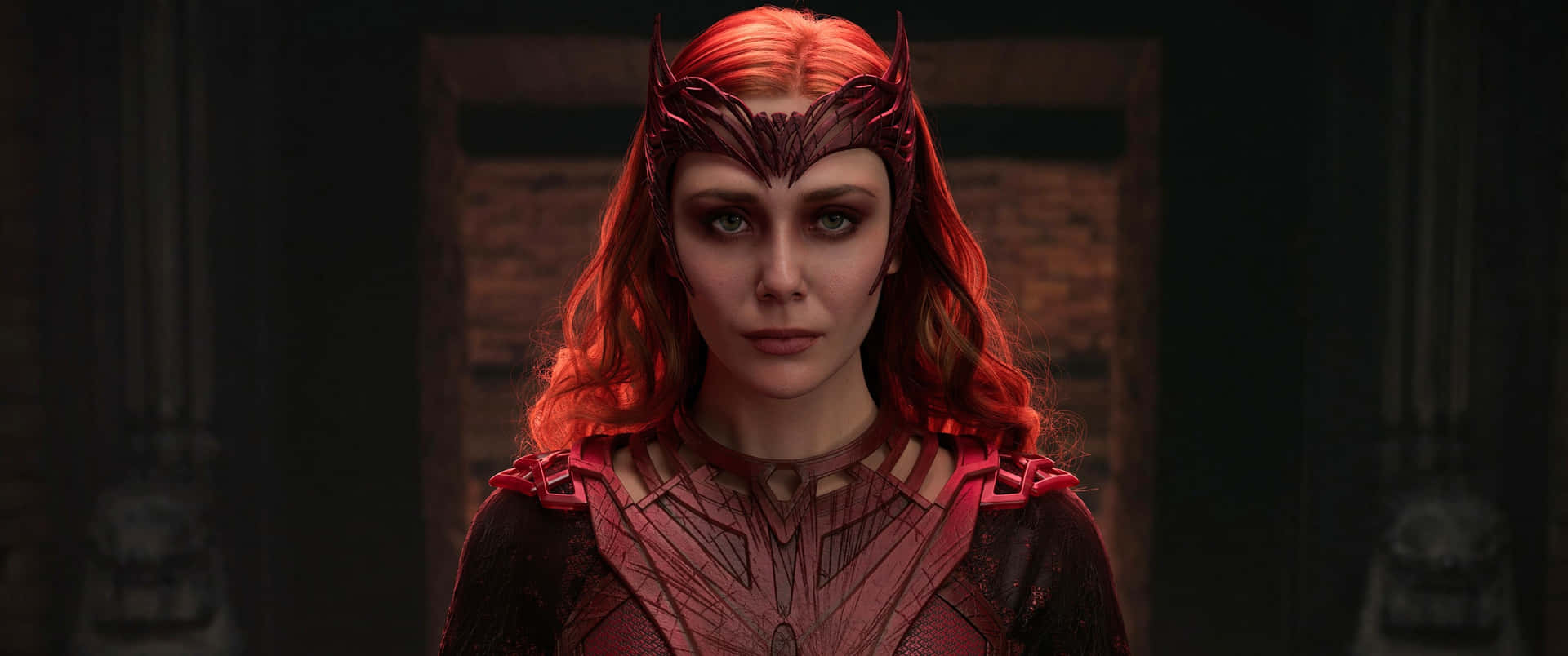 Scarlet Witch Intense Gaze Background