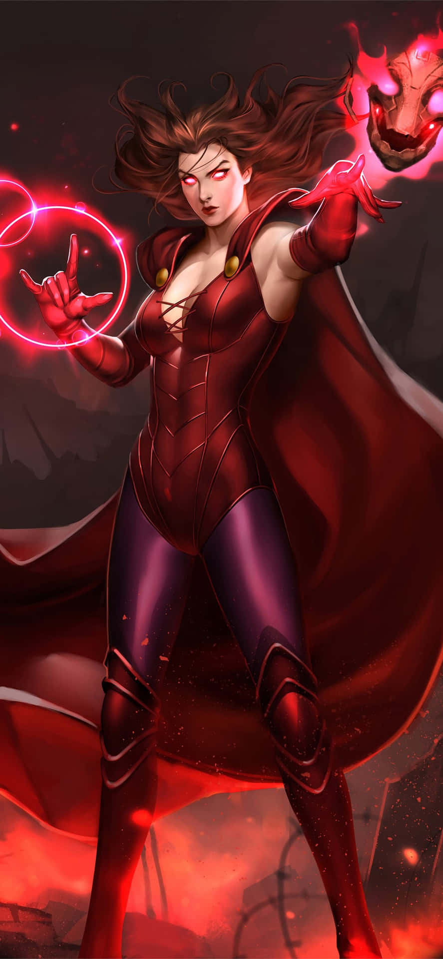 Scarlet Witch Mystic Power Display Background
