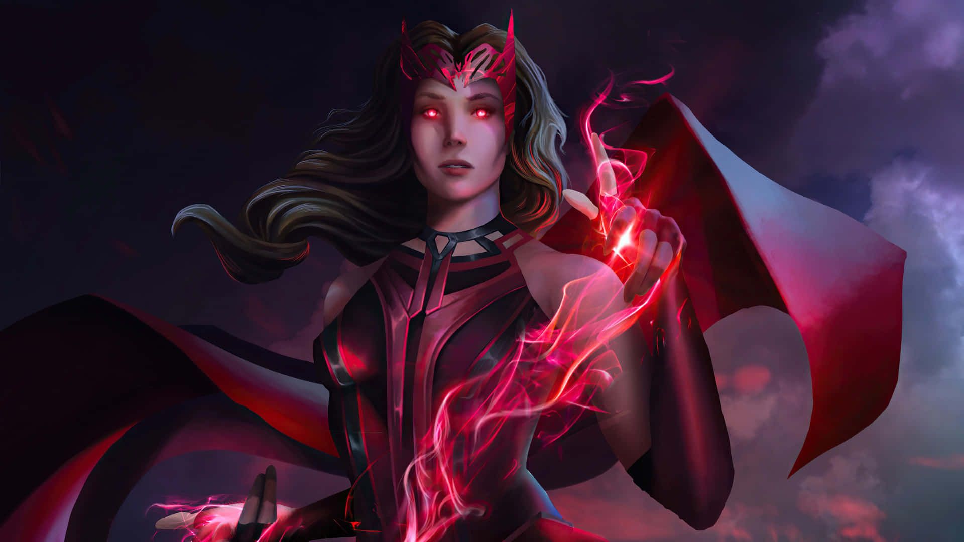 Scarlet Witch Mystical Energy Background