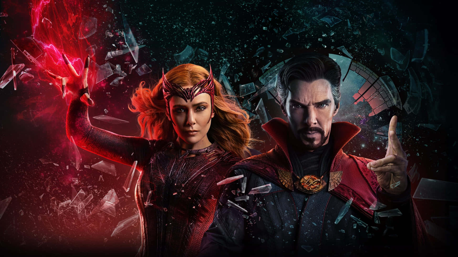 Scarlet Witchand Doctor Strange Magic Showdown Background