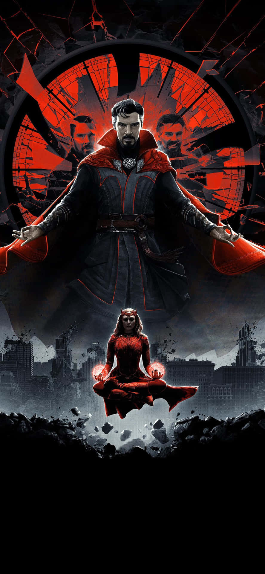 Scarlet Witchand Doctor Strange Movie Art Background