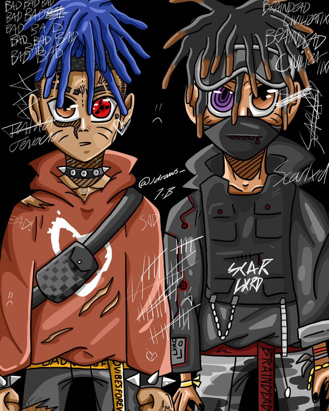 Scarlxrd Xxxtentacion Anime Cartoon Naruto Eyes Background