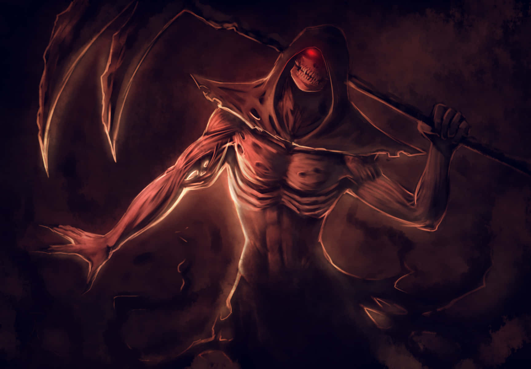 Scary Anime Grim Reaper Background