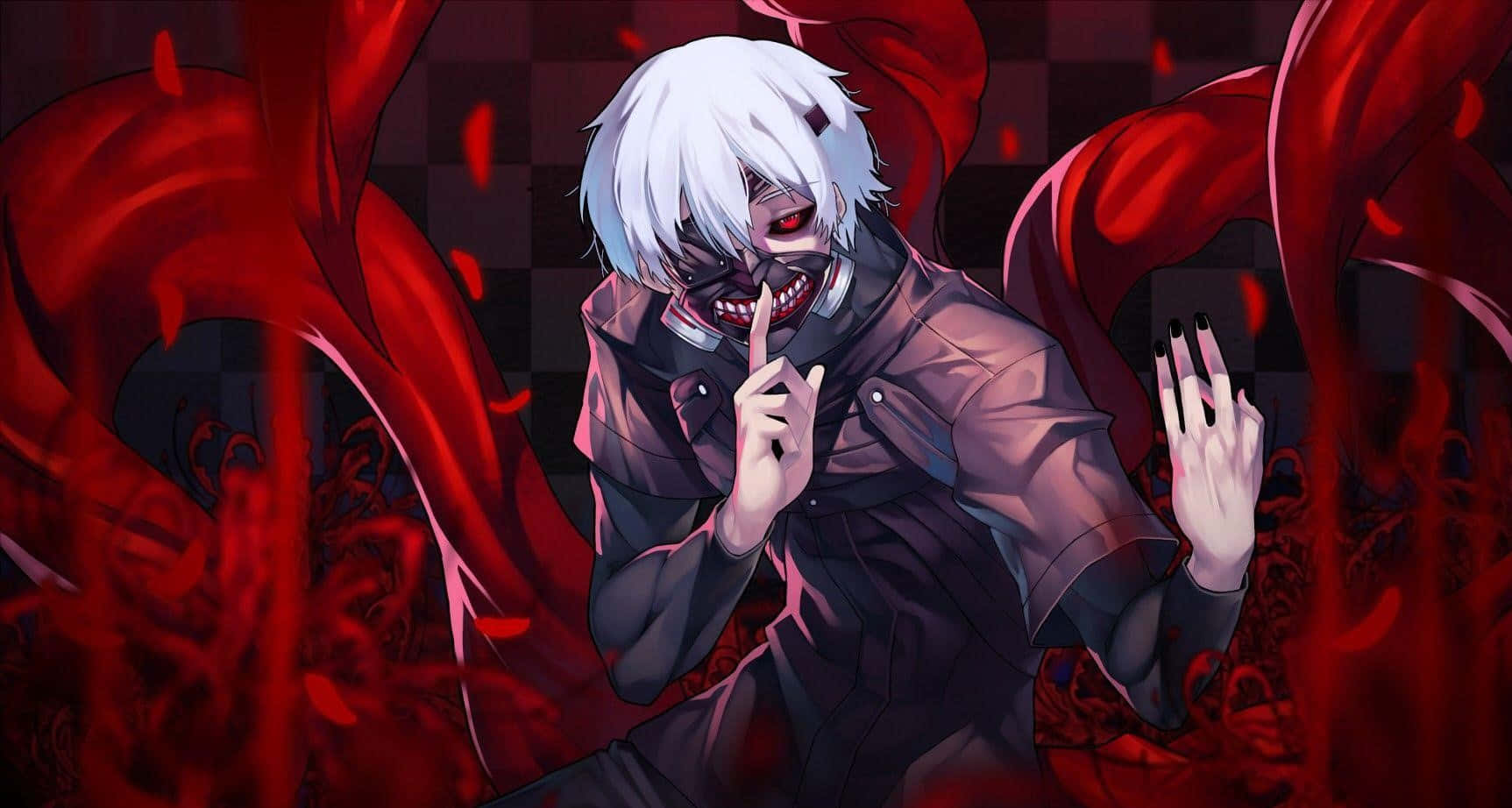 Scary Anime Kaneki Makes Stay Silent Gesture