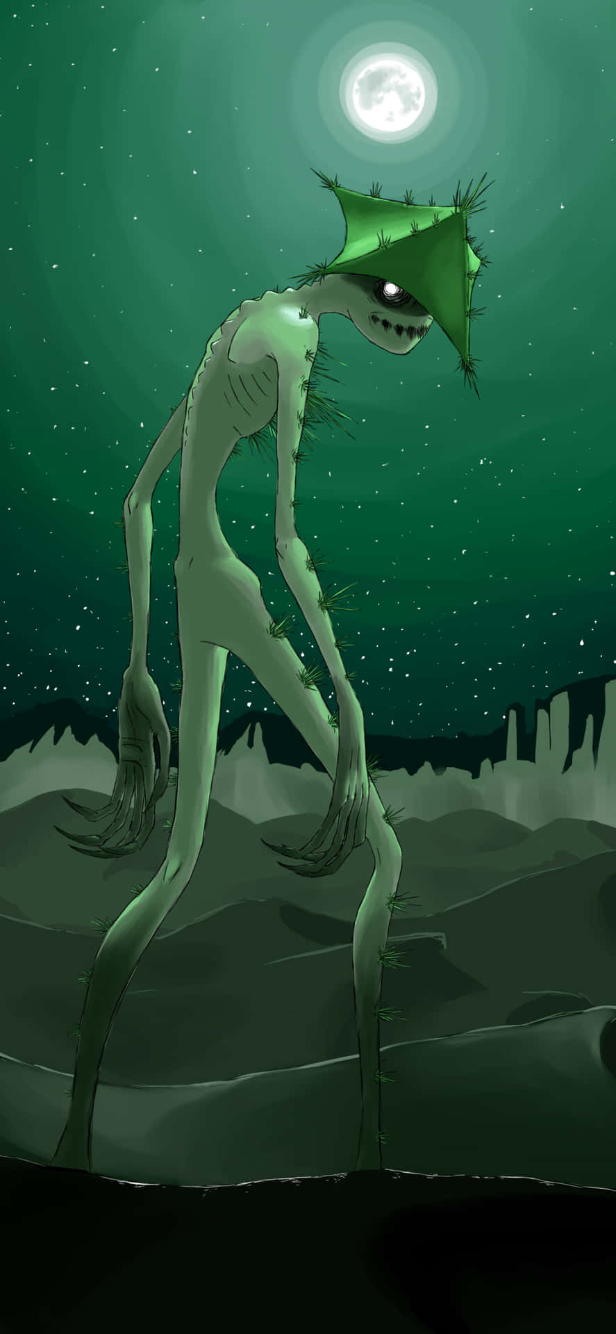 Scary Cacturne Monster Background