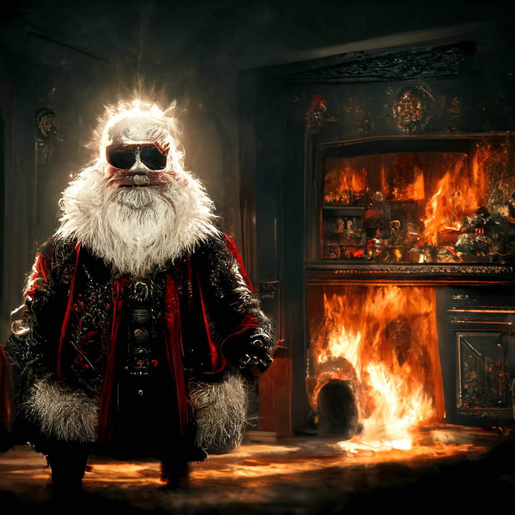 Scary Christmas With A Vampire Santa Background