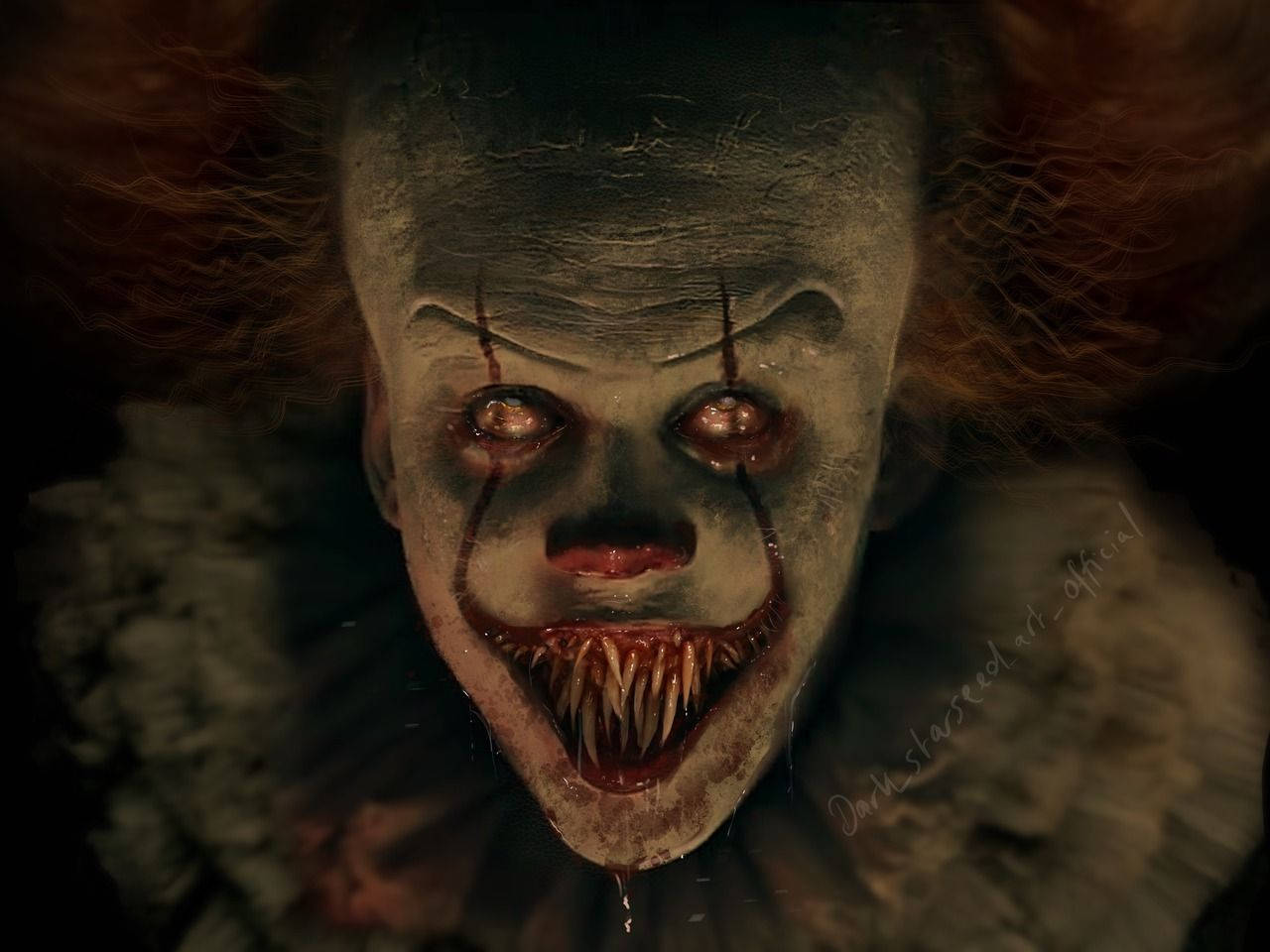 Scary Close-up Face Of Pennywise Background
