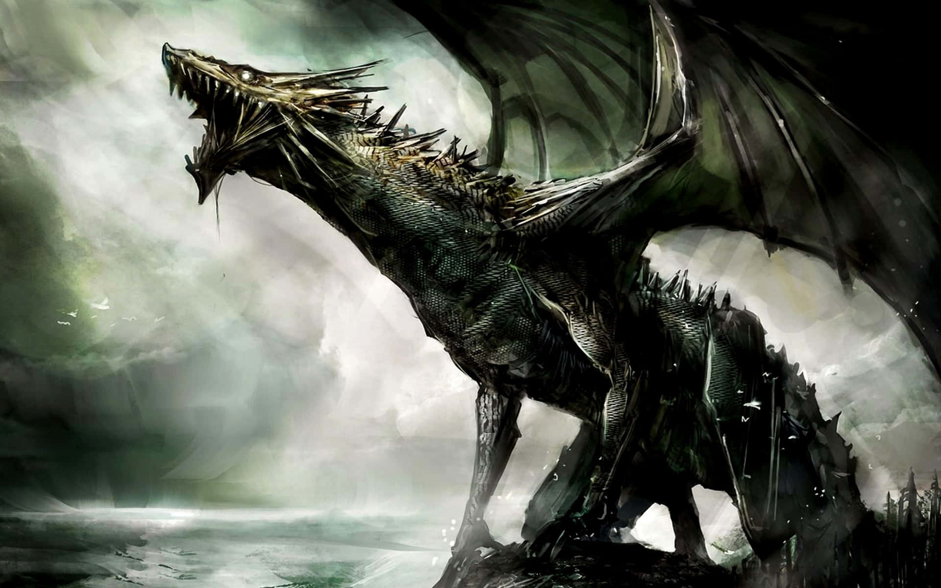 Scary Dragon Roar Background