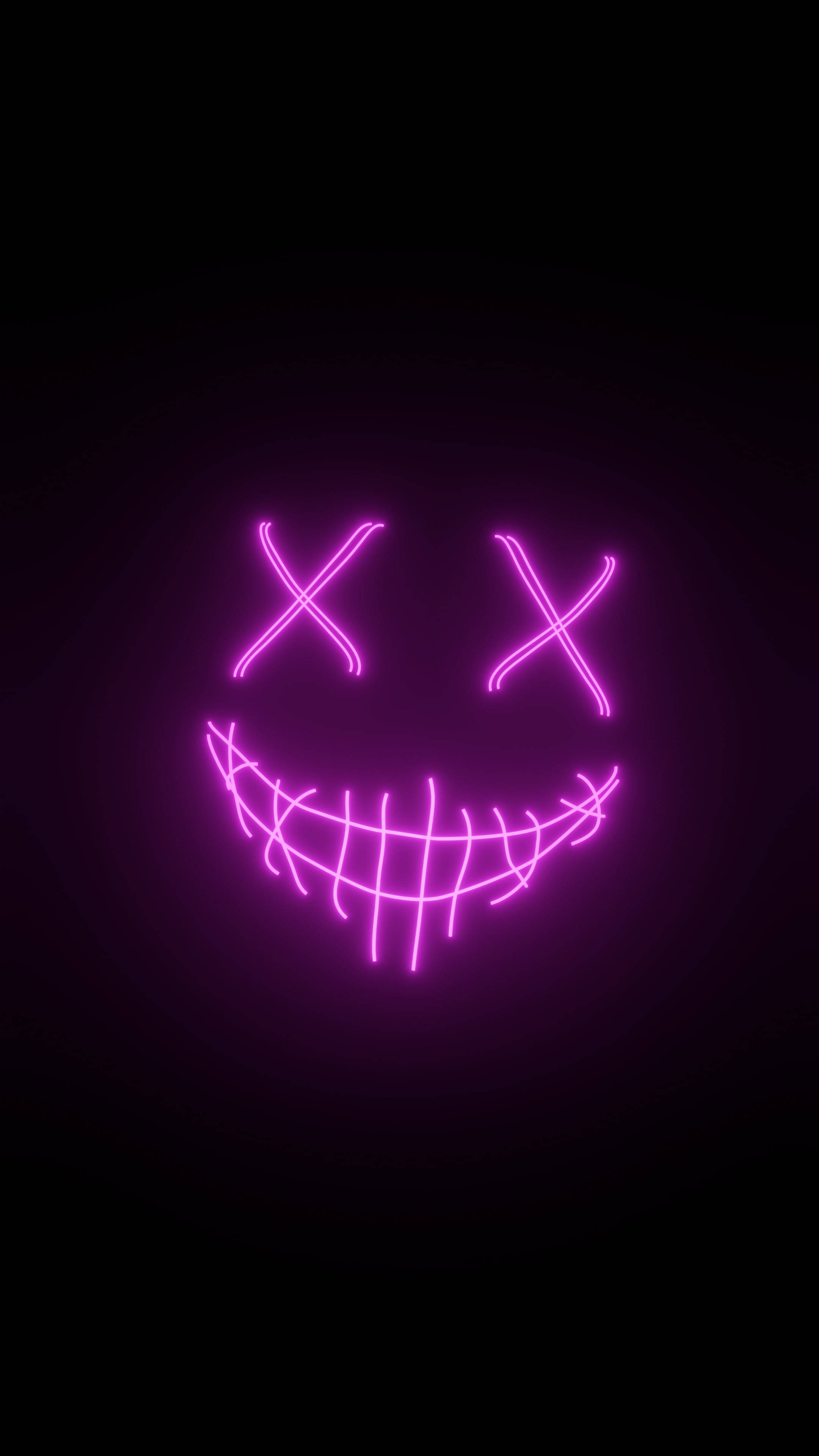 Scary Face Black And Purple Phone Background