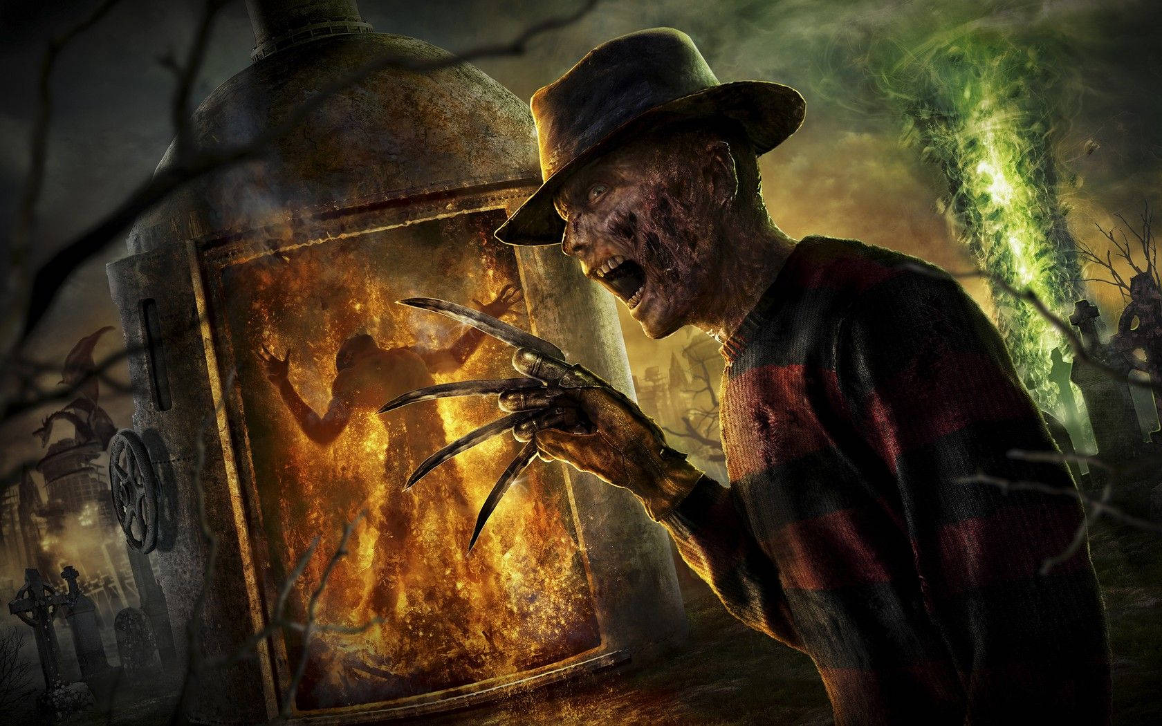 Scary Halloween Freddy Krueger Background