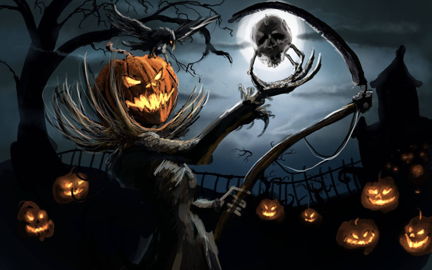 Scary Halloween Jack-o'-lantern Background