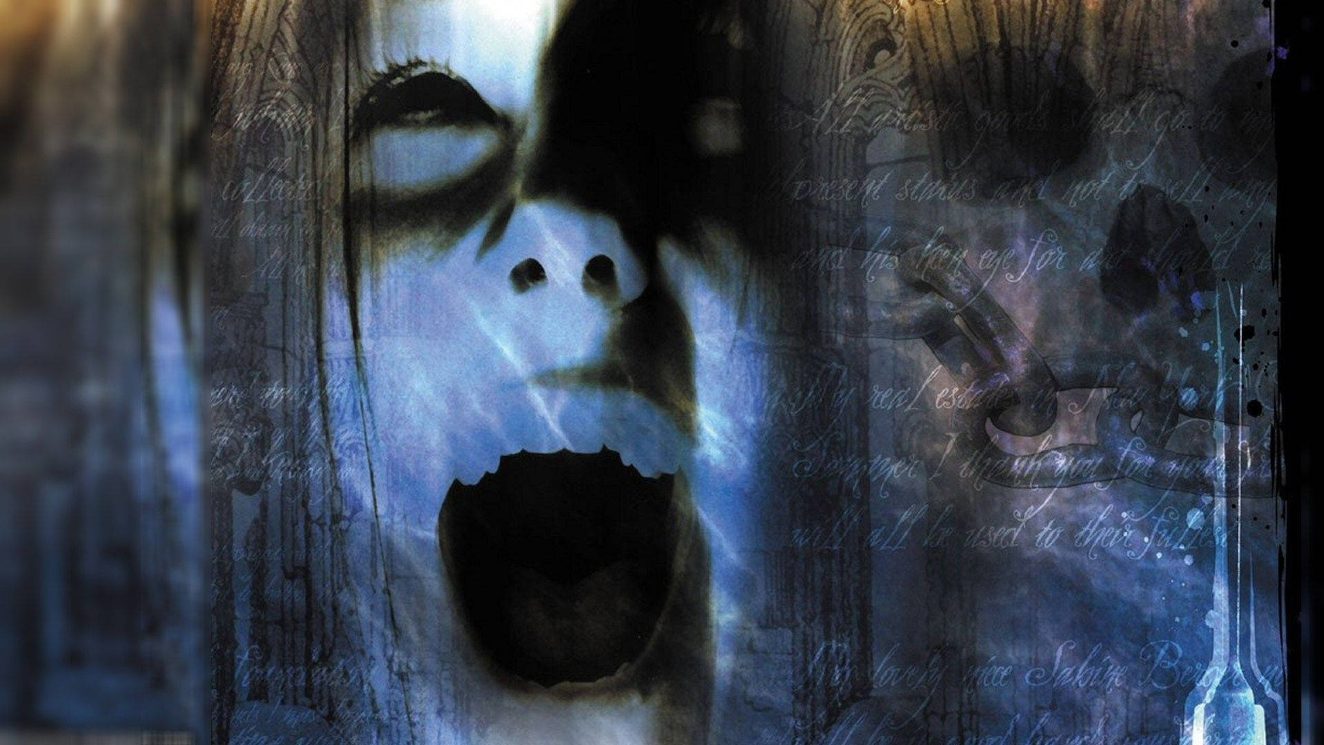 Scary Halloween Screaming Girl Background