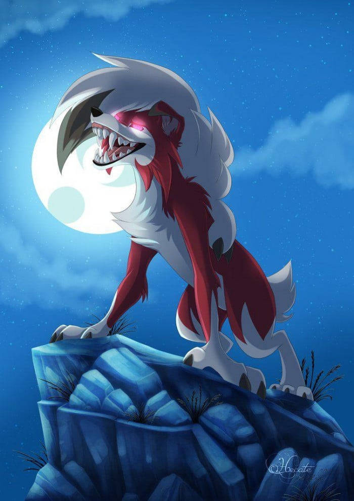 Scary Lycanroc Howl Background