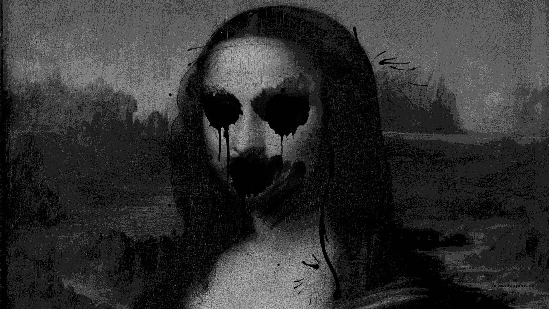 Scary Mona Lisa Art Background
