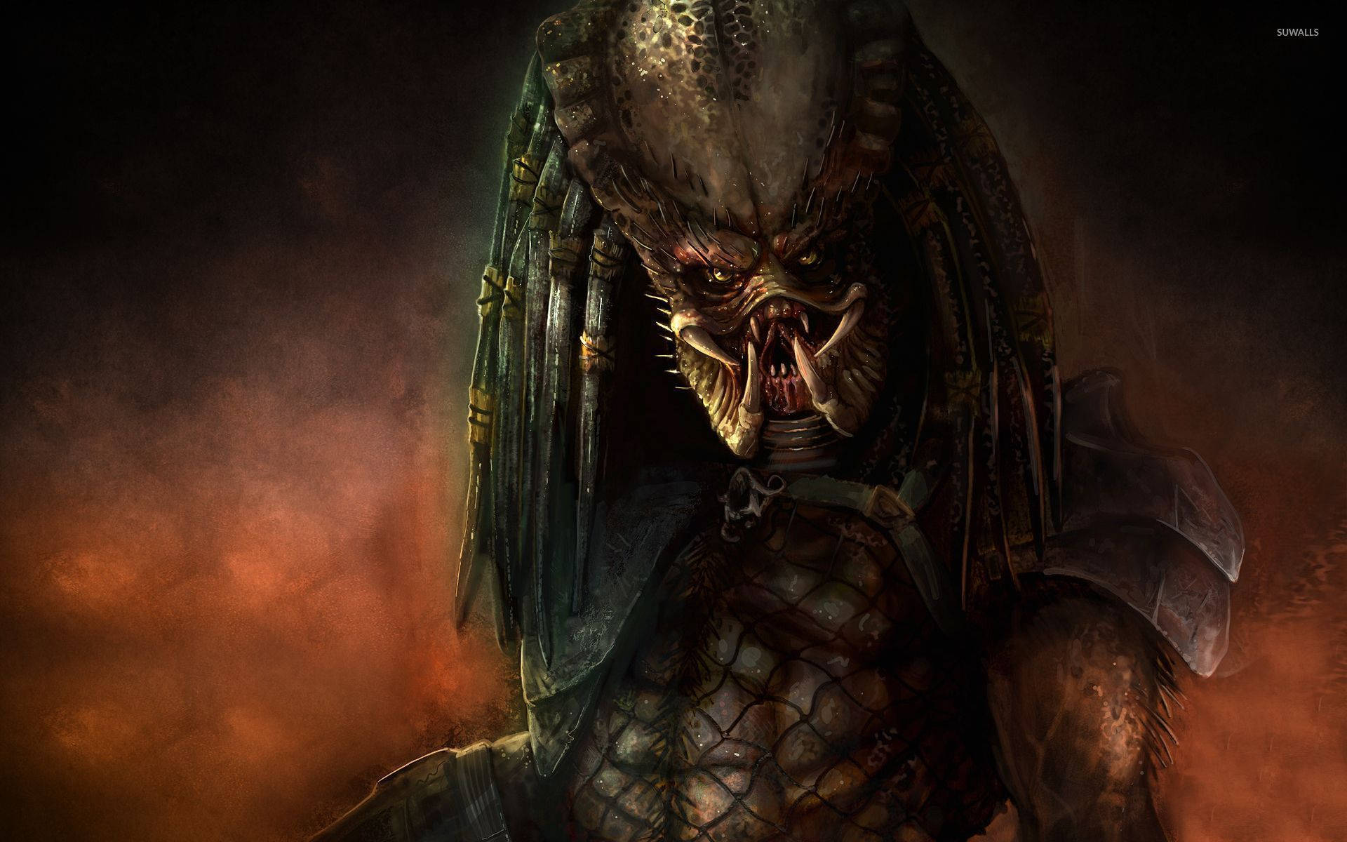 Scary Predator Face Background