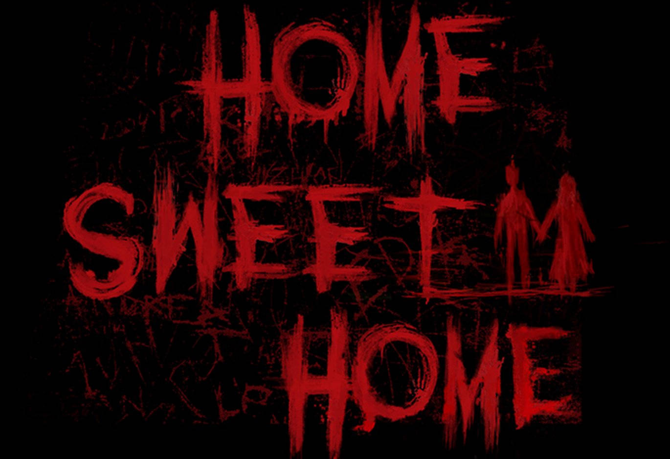 Scary Red Painted Home Sweet Home Background