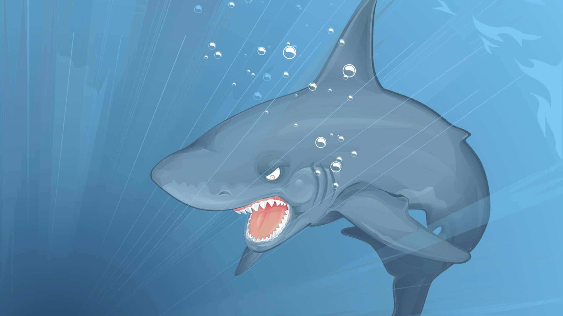 Scary Shark Art Bubbles Background