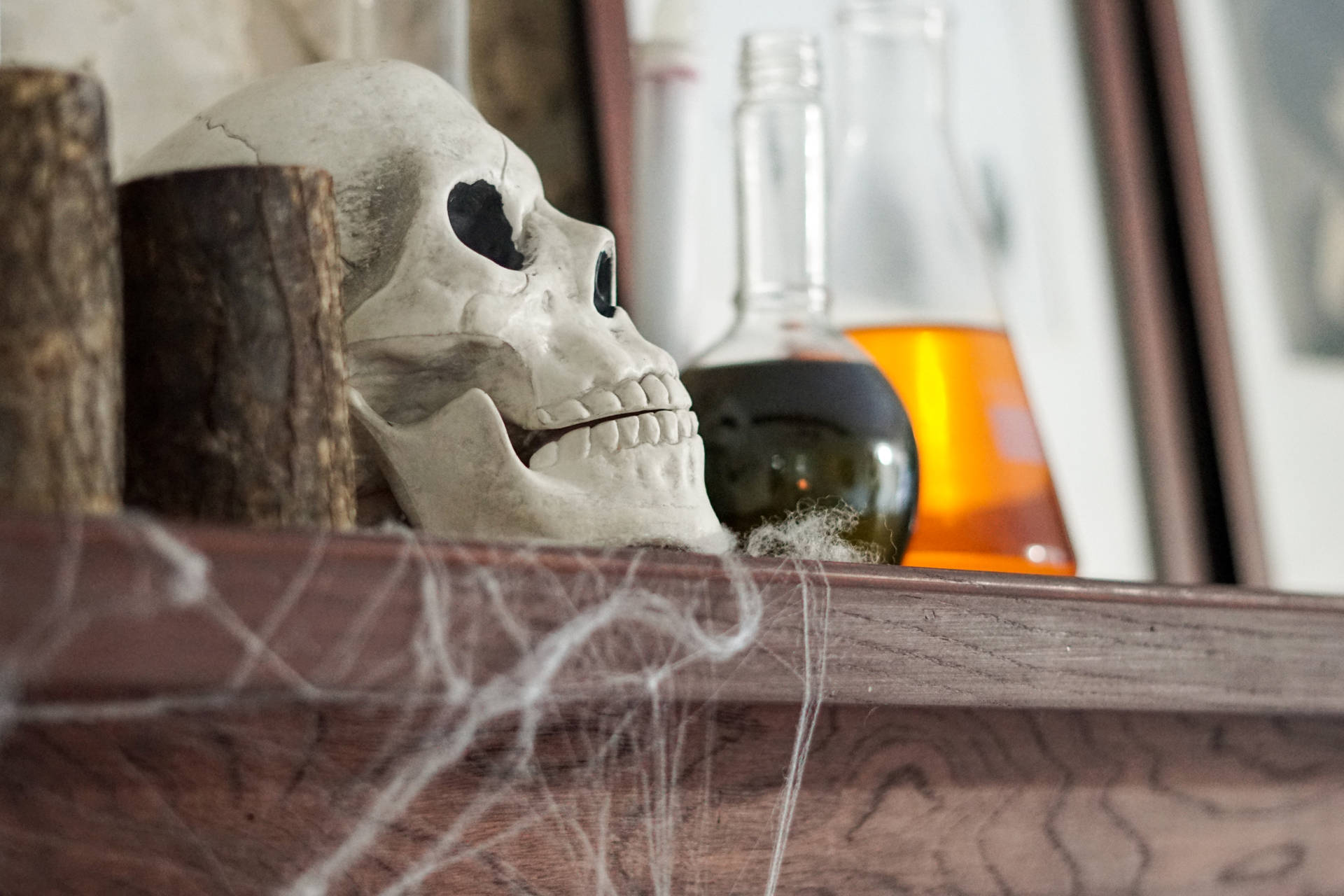 Scary Skull Halloween Decor Background