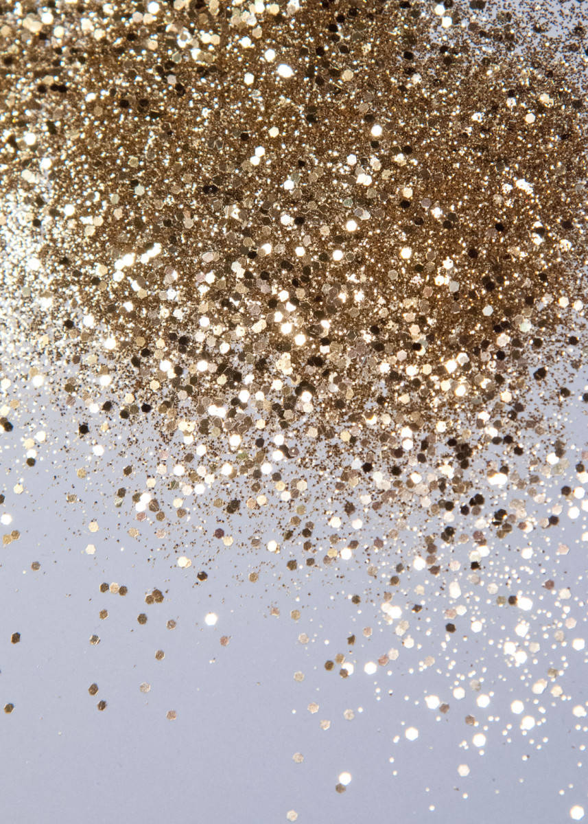 Scattered Black And Gold Glitter Background