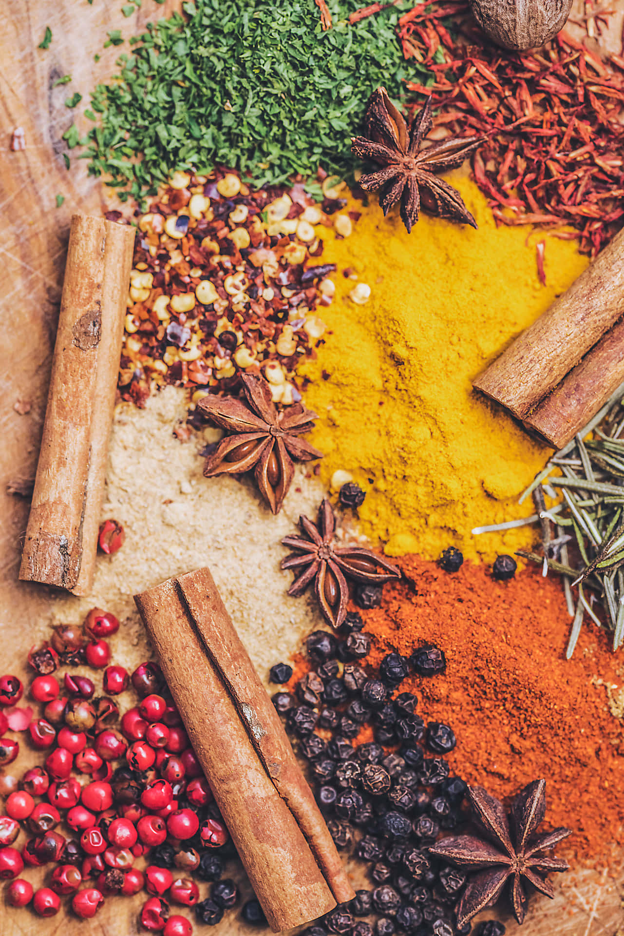 Scattered Essential Cooking Spices