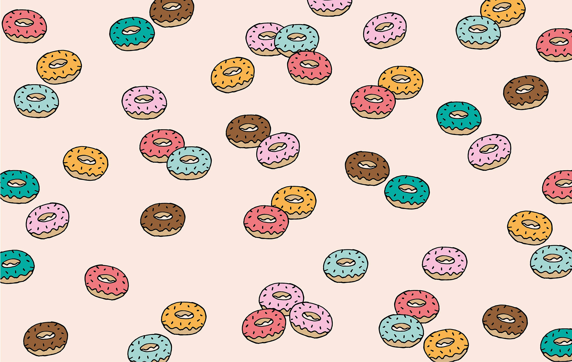 Scattered Glazed Donuts Background