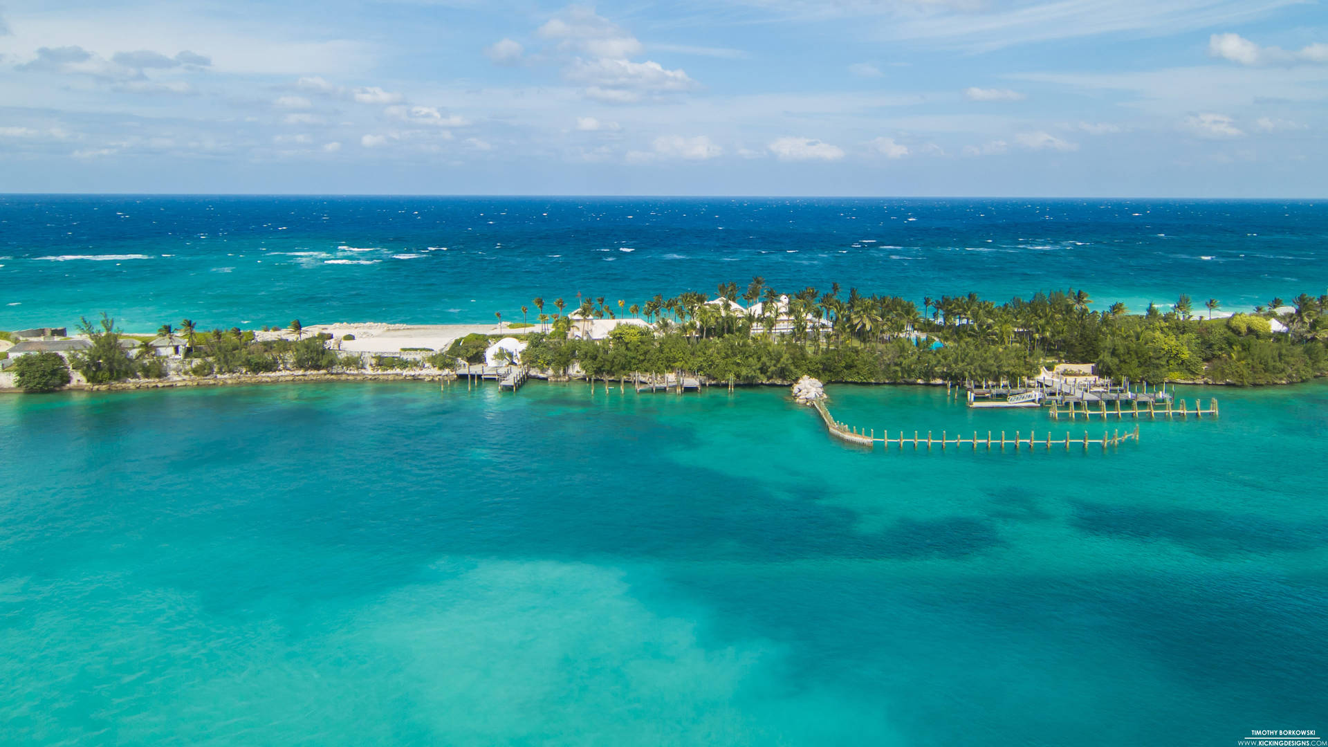 Scenic Aerial View Of Nassau, Bahamas Resort Island Background