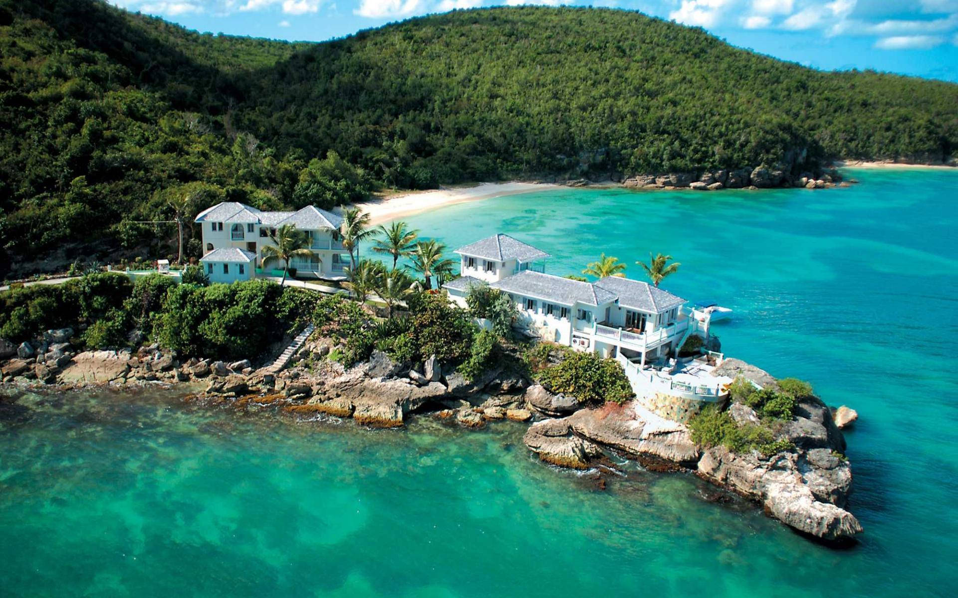 Scenic Antigua Caribbean Vacation House Background