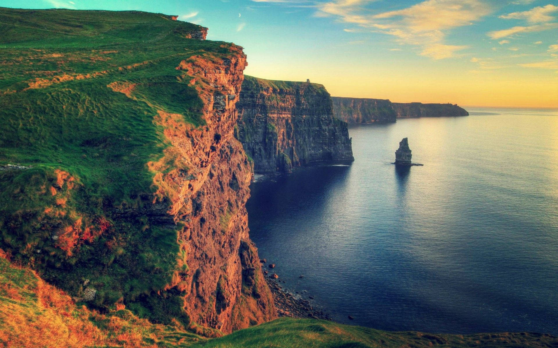 Scenic Cliffs Of Moher Ireland Background