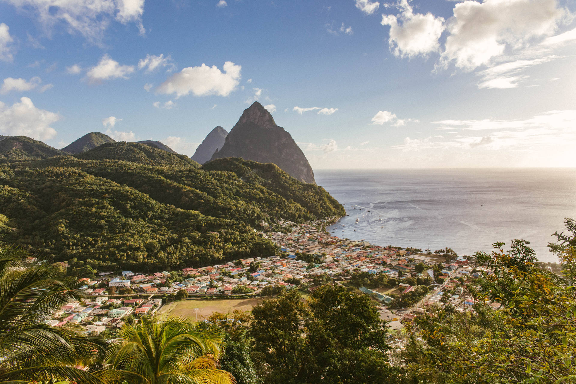 Scenic Daytime View Of Saint Lucia Background