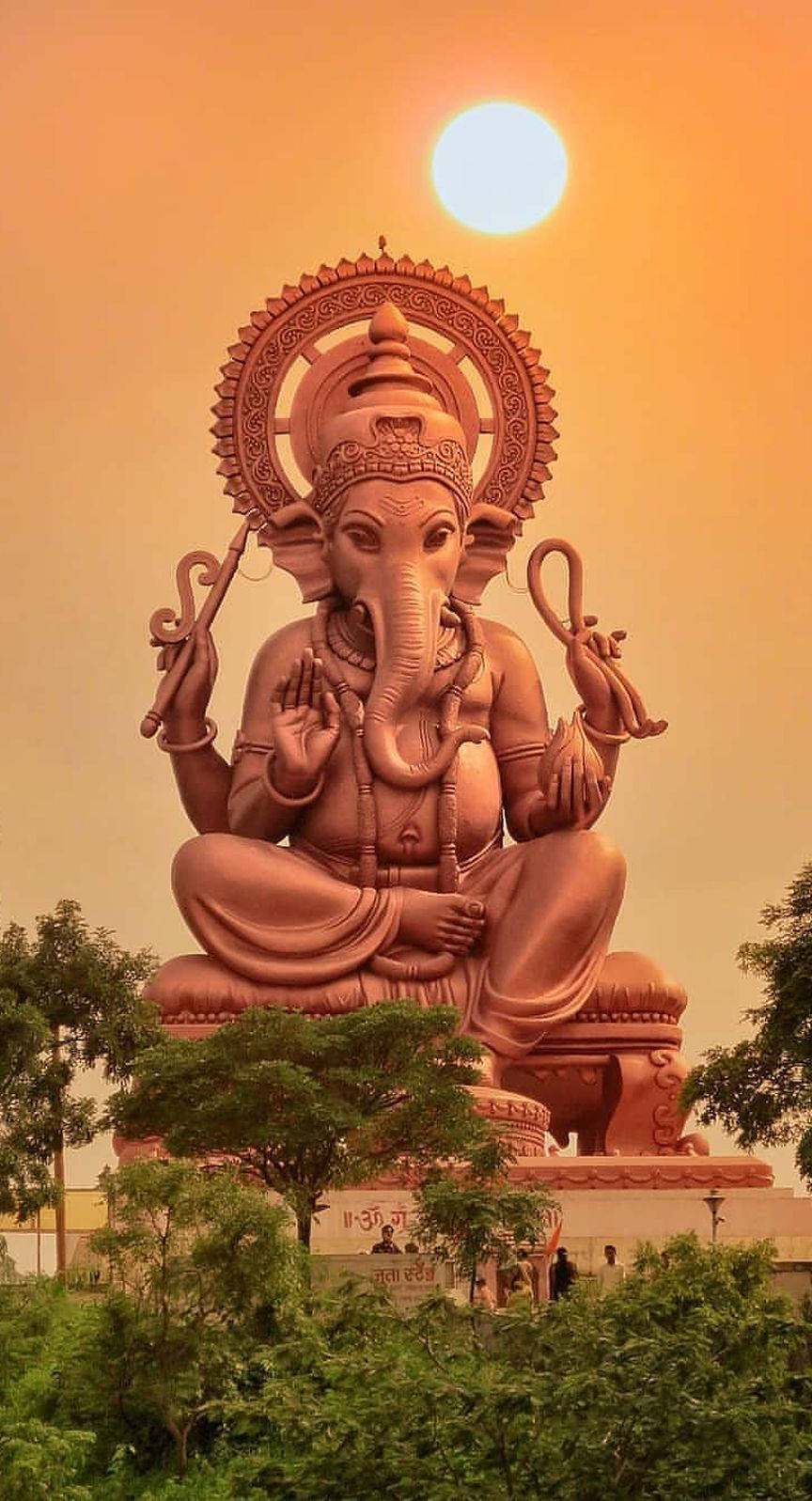 Scenic Ganesh Mobile Against A Setting Sun