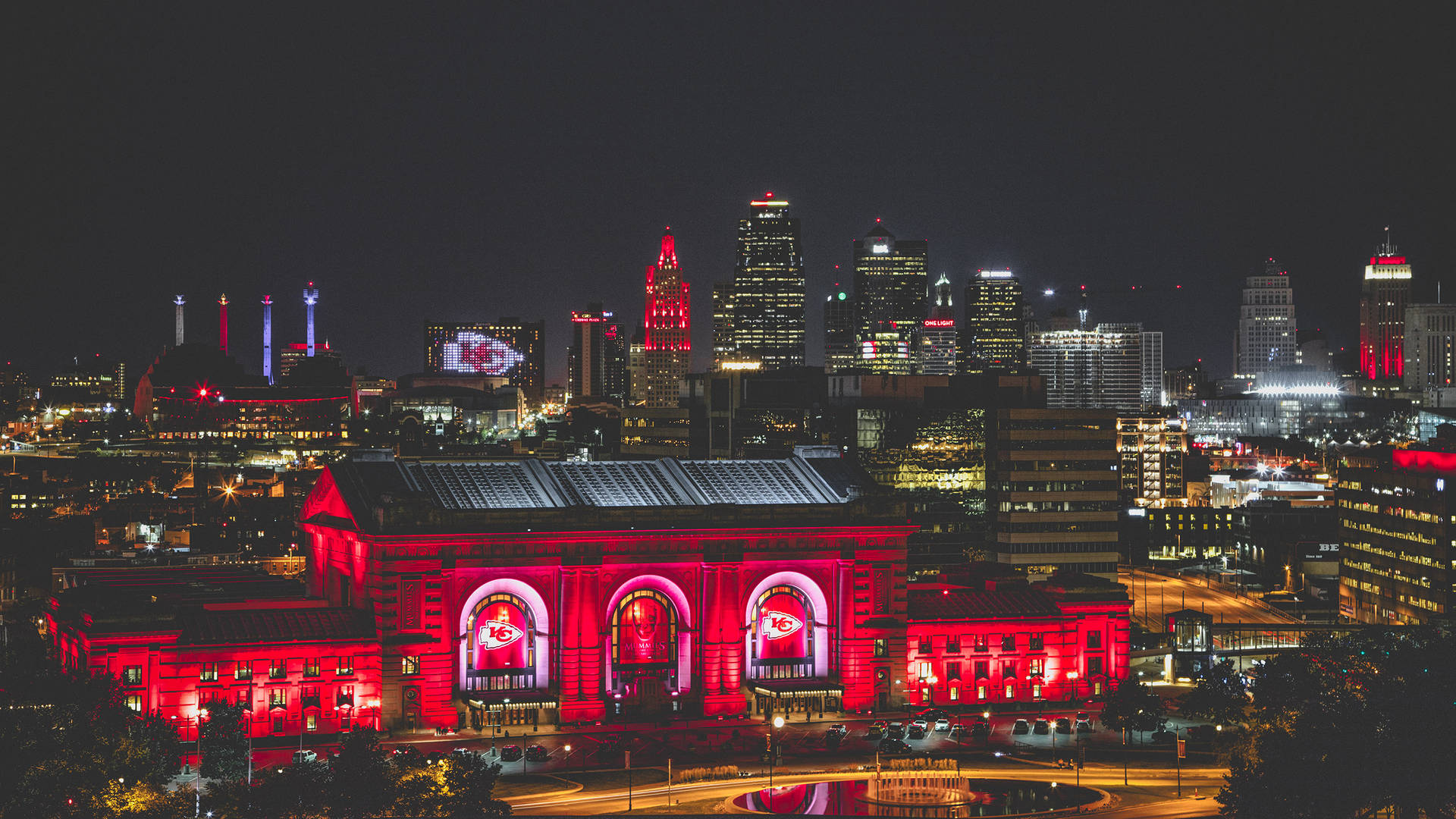 Scenic Kansas Red Lights Background