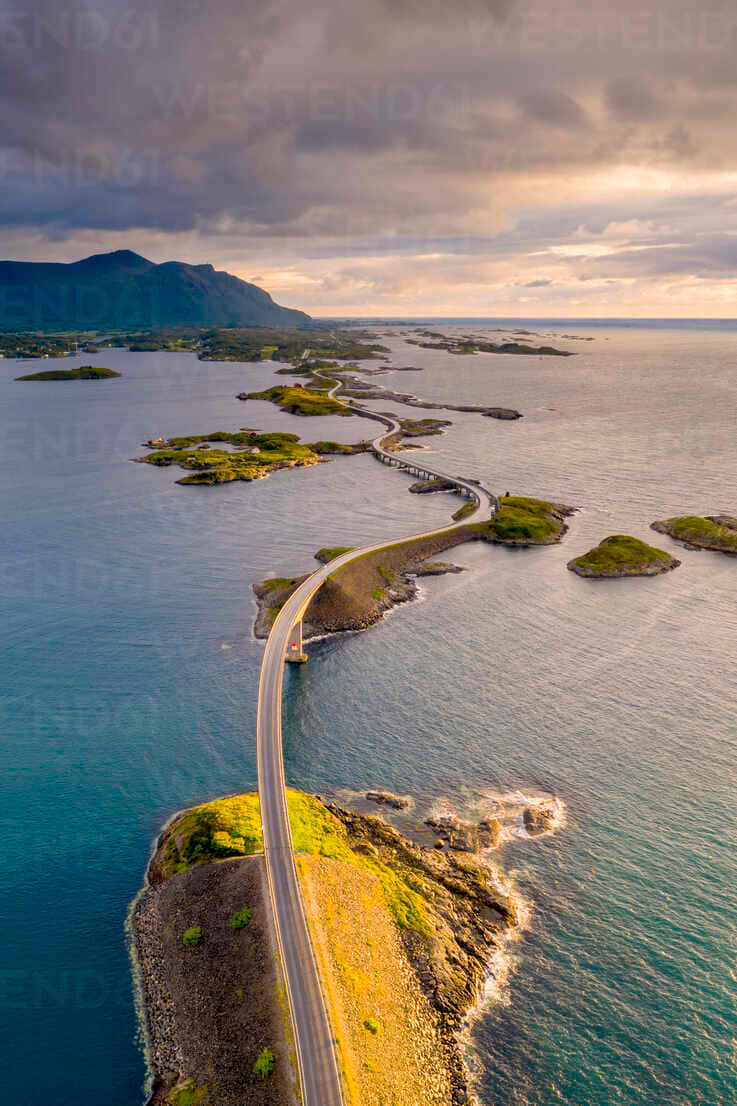 Scenic Norway Route With Storseisundet Bridge Background