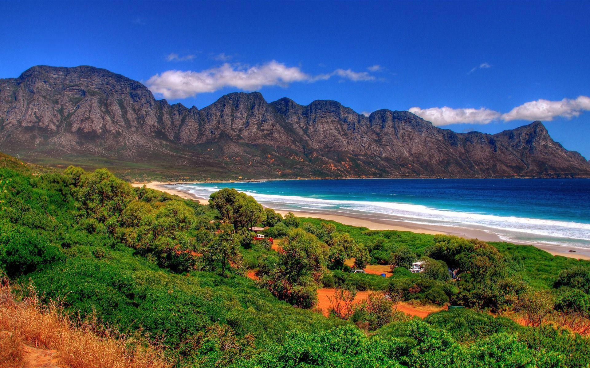 Scenic Ocean View In South Africa Background