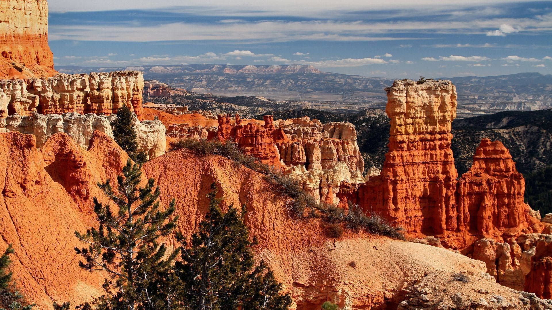 Scenic Red Rock Landscape Bryce Canyon Background