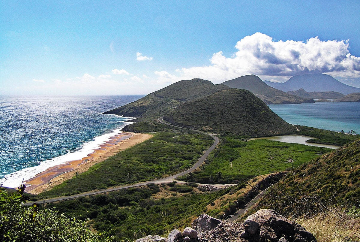 Scenic Roadway In St Kitts And Nevis Background