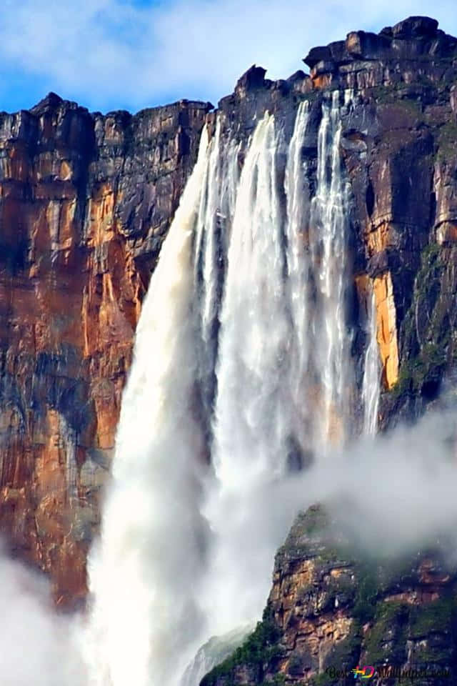 Scenic View Of Angel Falls Background