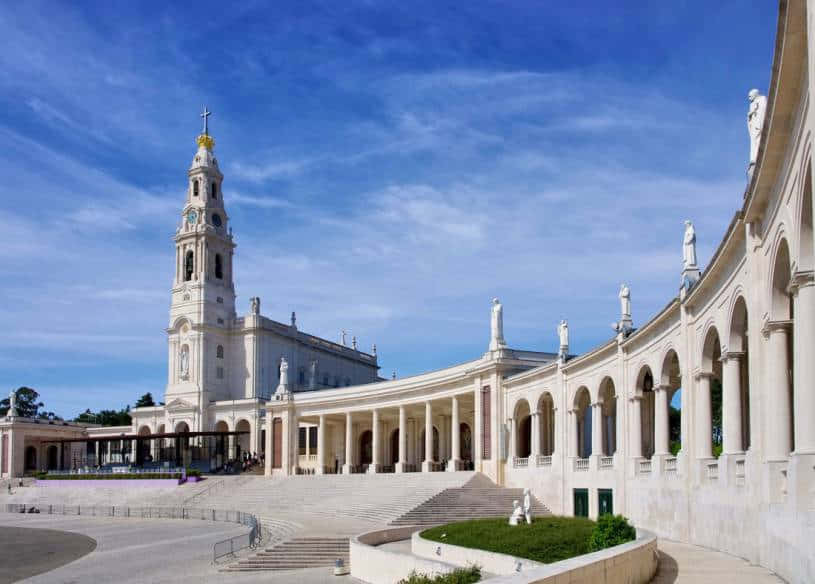 Scenic View Of Fatima Sanctuary From The Left Side Background