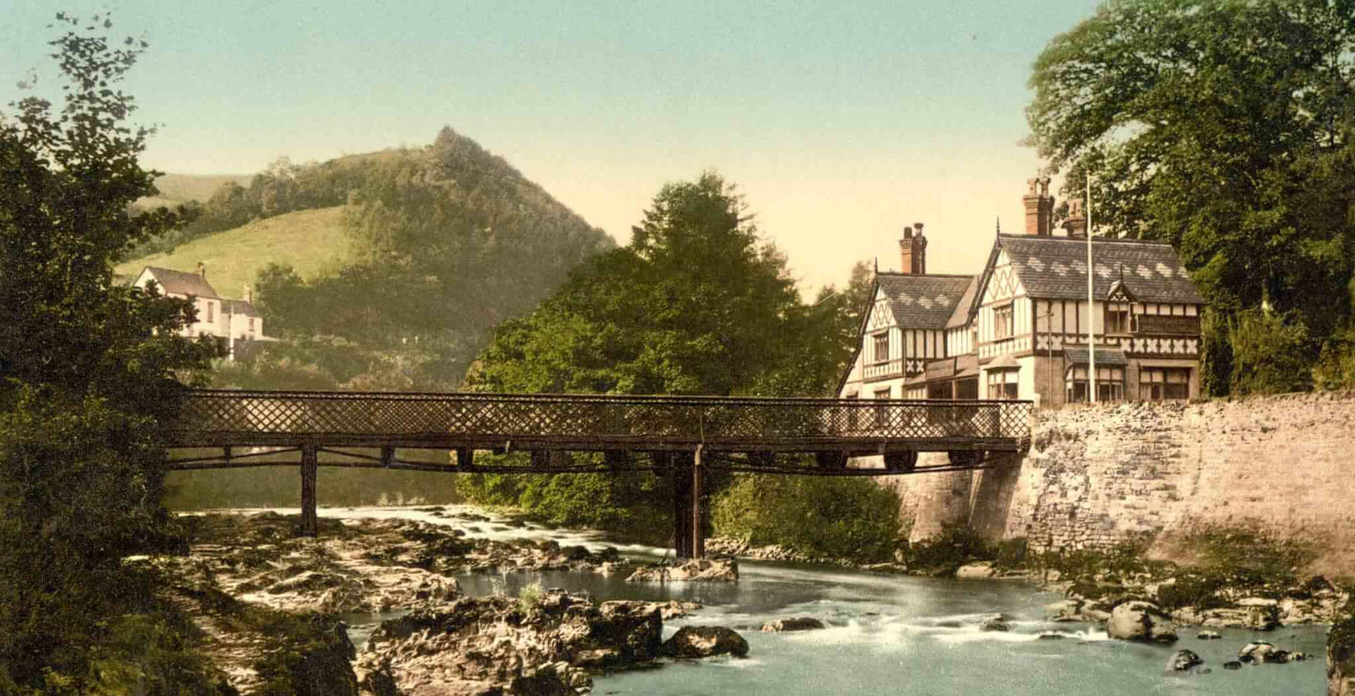 Scenic View Of The Chain Bridge In Wales