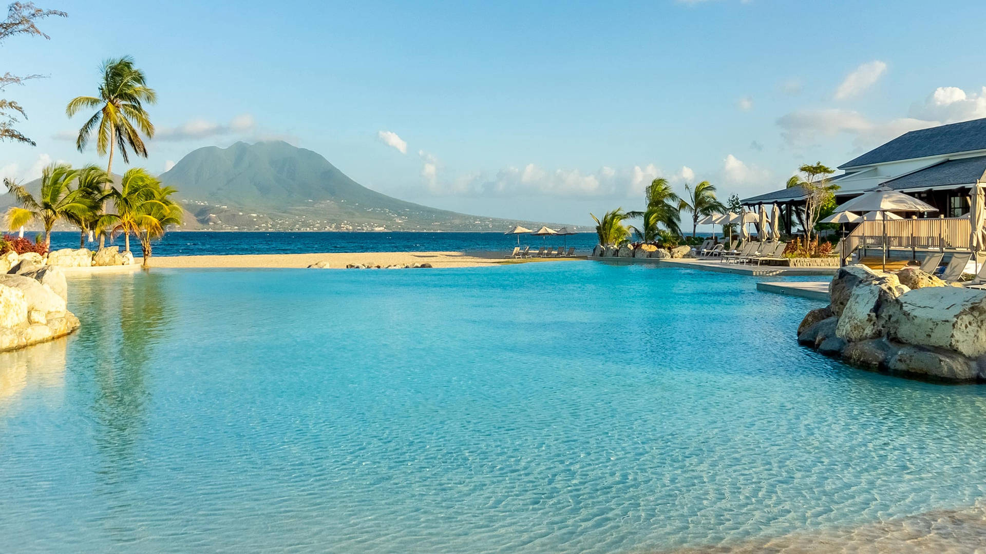 Scenic View Of The Luxurious Park Hyatt In St Kitts And Nevis Background